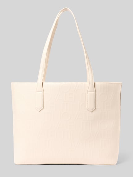 Valentino Bags Shopper mit Logo-Struktur Modell 'GYNEVRA RE' Ecru 3