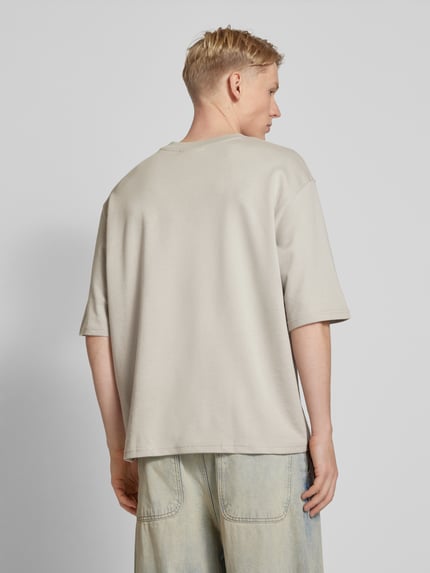 REVIEW Oversized T-shirt met labelprint Middengrijs - 5