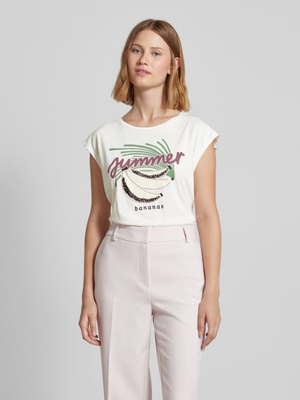 LIEBLINGSSTÜCK T-Shirt mit Kappärmeln Modell 'Cathalin' Offwhite 4