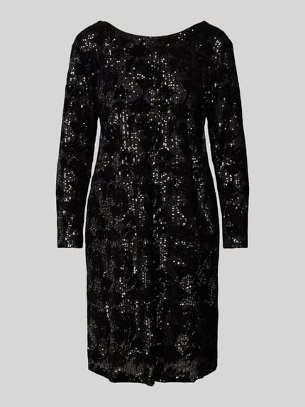 Kaffe Knielanges Kleid mit Paillettenbesatz Modell 'gritt' Black 2