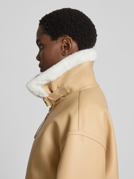 Armani Exchange Jack in leerlook met tweewegsritssluiting Camel - 3