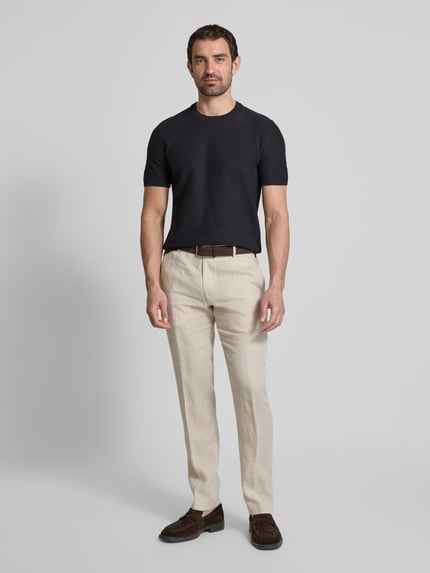 JOOP! JEANS T-Shirt mit gerippten Abschlüssen Modell 'Simoro' Marine 1