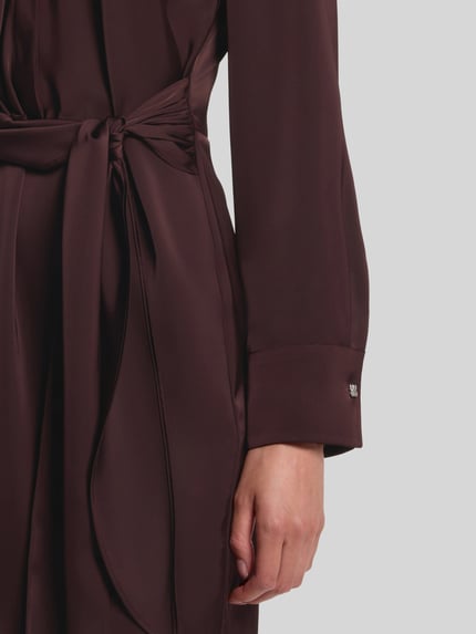 HUGO Minikleid mit Bindegürtel Modell 'Kilanda' Bordeaux 6