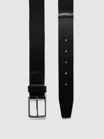 Produktfoto, Gürtel mit Dornschließe von Lloyd Men's Belts in Schwarz, klassische Passform, strukturierte und glatte Textur, Breite 124 cm