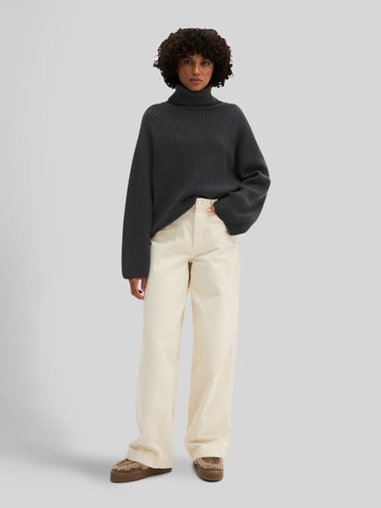 Marc O'Polo Turtleneck mit Label-Detail Anthrazit 1