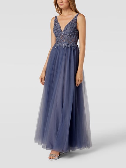 Mascara Abendkleid mit Stola Bleu 4