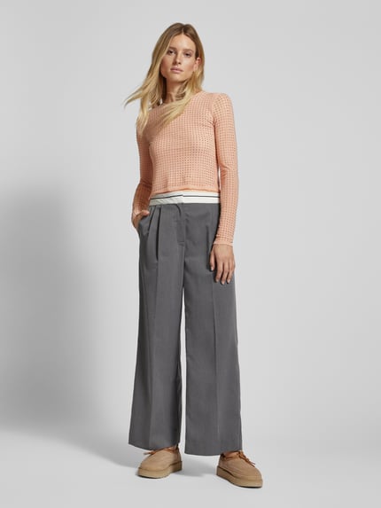 Jake*s Casual Shirt met lange mouwen en siersteentjes Roze - 1
