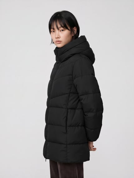 Jake*s Casual Pufferjacke mit Kapuze Black 4