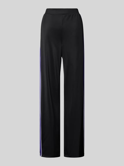 PIECES Regular fit broek met wijde pijpen, model 'FELICIA' Metallic zwart - 2
