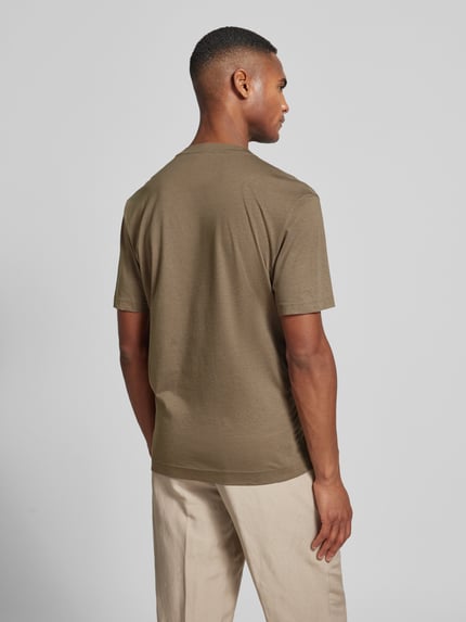 DRYKORN T-shirt met geribde ronde hals, model 'GILBERD' Leem - 5