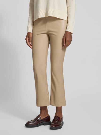 Raffaello Rossi Flared Bootcut Hose in Leder-Optik Modell 'MACY' Sand 4