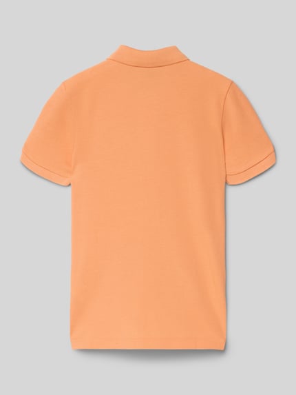 Produktfoto, Regular Fit Poloshirt aus reiner Baumwolle von Polo Ralph Lauren Kids in unifarbener Optik, kurzarm, Piqué-Struktur, Rückansicht.
