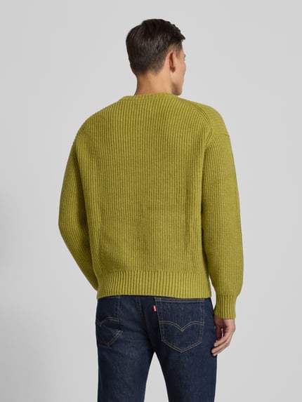 Jake*s Studio Men Loose Fit Strickpullover mit Woll-Anteil Gruen Melange 5