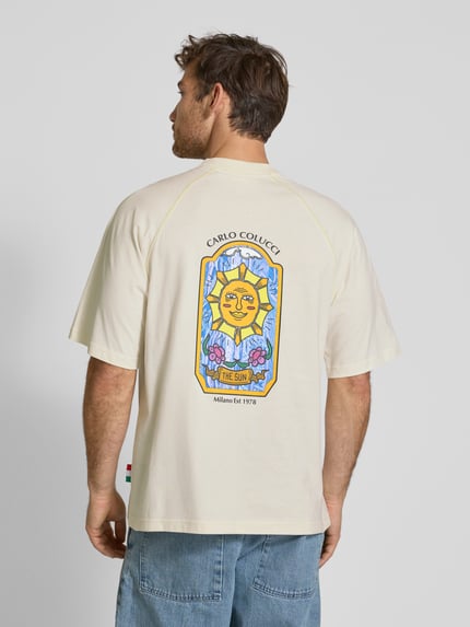Carlo Colucci Oversized T-shirt met labelprint Offwhite - 5