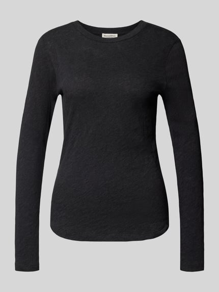 Marc O'Polo Langarmshirt mit abgerundetem Saum Anthrazit 1
