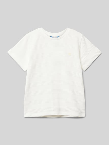 Mayoral T-shirt z naszywką z logo Złamany biały 1