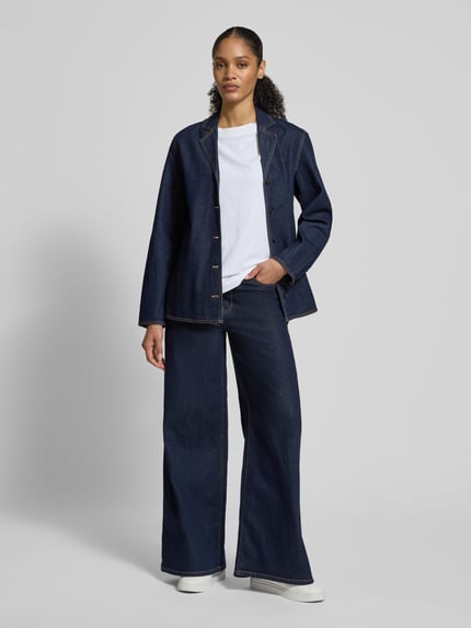 VERO MODA Loose Fit Jeansbluse aus Baumwoll-Mix Modell 'KANIKA' Dunkelblau 1
