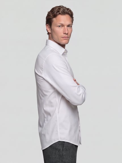 BOSS Slim Fit Businesshemd mit Kentkragen Weiss 4