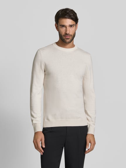 MCNEAL Strickpullover aus Baumwoll-Kaschmir-Mix mit Rundhalsausschnitt Ecru Melange 4