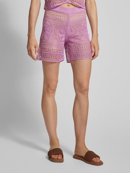 MANGO Loose Fit Shorts mit Häkelspitze Modell 'NUSA' Pink 4