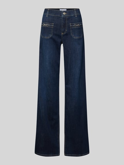 ANGELS Jeansy rozkloszowane z nakładanymi kieszeniami model ‘LIZ SMART BUCKLE’ Ciemnoniebieski 2