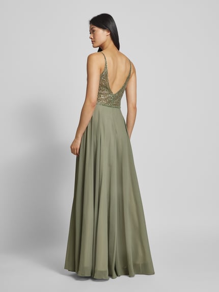 Hey Kyla Avondjurk met pailletten Olijfgroen - 5