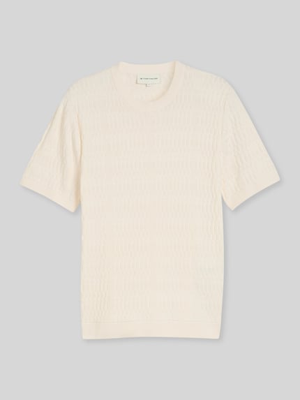 Tom Tailor Sweter w kroju regular fit z czystej bawełny Écru 2