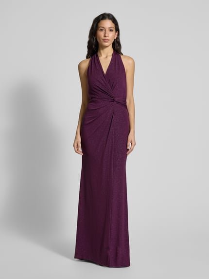 Christian Berg Cocktail Abendkleid mit Neckholder Pflaume 4