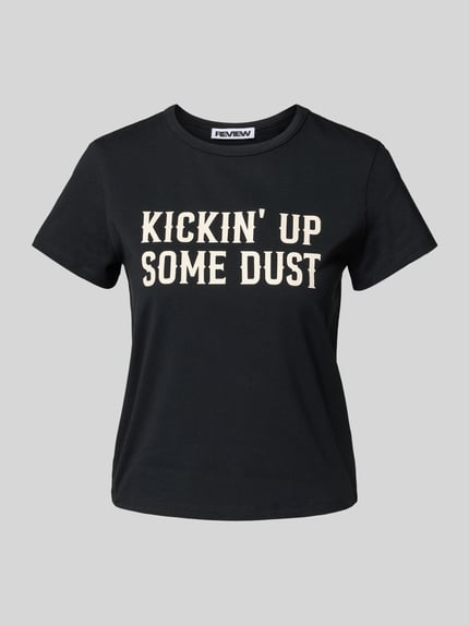 REVIEW T-shirt z nadrukiem ze sloganem Czarny 2