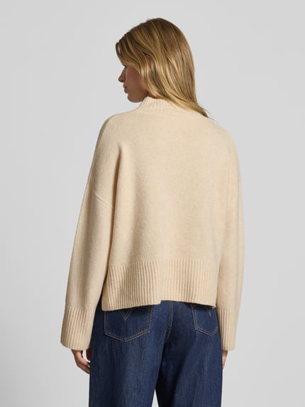 ONLY Sweter z dzianiny o kroju relaxed fit z dodatkiem wełny model „WHITNEY” Écru melanż 5