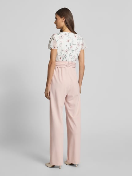Christian Berg Cocktail Jumpsuit met V-hals Lichtroze - 5