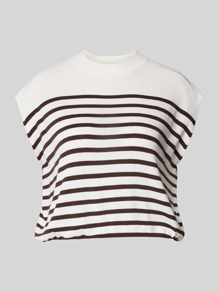 Strickshirt aus Seide-Baumwoll-Mix mit Rundhalsausschnitt Shop The Look MANNEQUINE