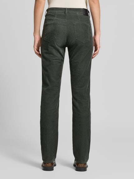 Brax Smalle broek van katoenmix model 'MARY' Donkergroen - 5