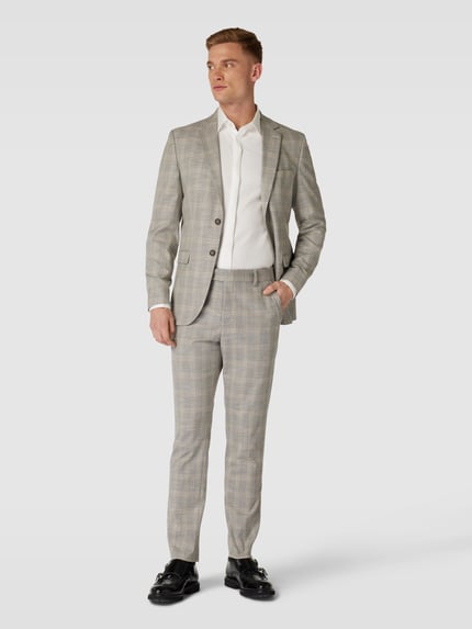Selected Slim Fit Anzughose mit Glencheck-Muster Modell 'NEIL' Sand 1