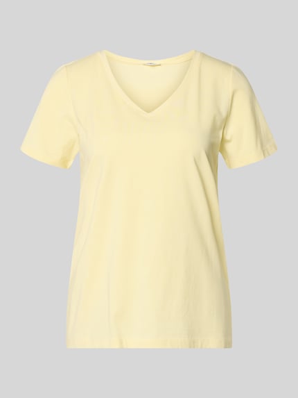 s.Oliver RED LABEL krój regular fit t-shirt z mieszanki bawełny Jasnożółty 2