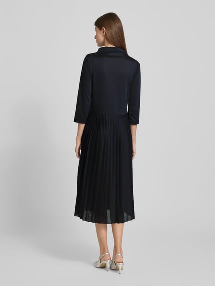 MORE & MORE Midikleid mit Stehkragen und Plisseefalten Marine 5