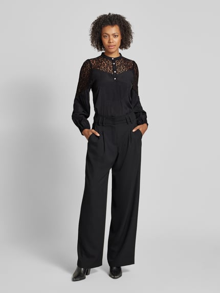 FREE/QUENT Regular Fit Bluse mit Häkelspitze Modell 'VIALU' Black 1