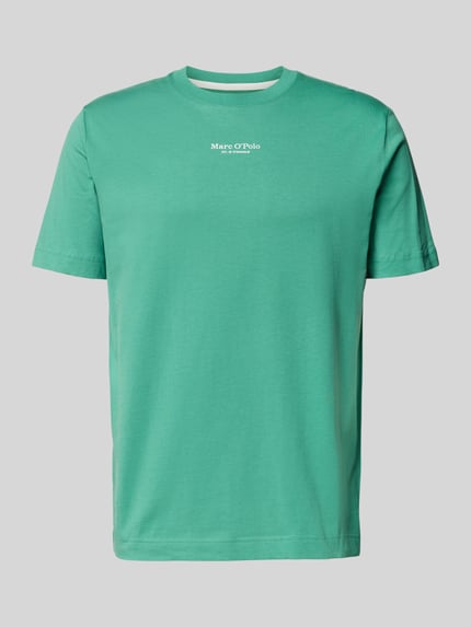 Produktfoto, Regular Fit T-Shirt aus reiner Baumwolle von Marc O'Polo, efekt: jednolity kolor, dżersej, czysta bawełna, nadruk z logo, męski t-shirt