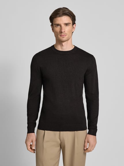 MCNEAL Gebreide pullover met ribboorden Chocoladebruin gemêleerd - 4