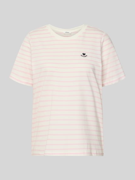 s.Oliver RED LABEL regular fit T-shirt van puur katoen Lichtroze - 2