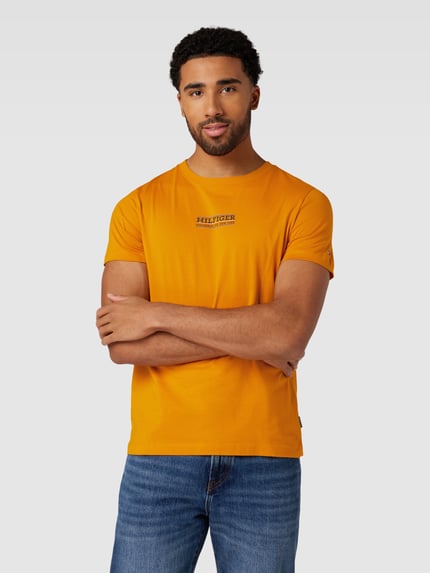 Tommy Hilfiger T-shirt met labelprint Oranje - 4