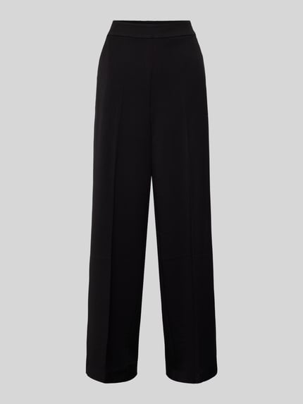 Selected Stoffhose mit weitem Bein und elastischem Bund Black 1
