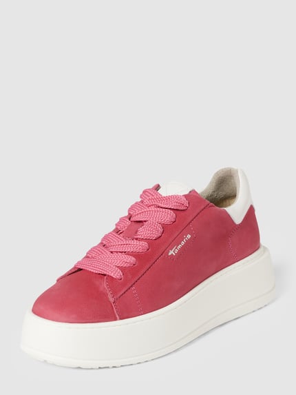 Tamaris Sneakers met labeldetails, model 'Pink' Felroze - 2
