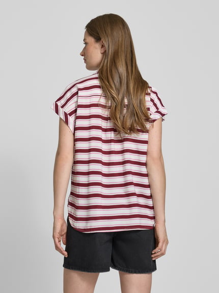 Jake*s Casual Regular Fit Bluse mit Streifenmuster Dunkelrot 5