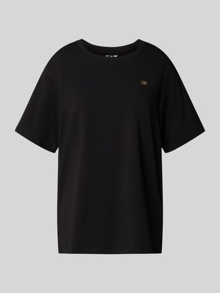 EA7 Emporio Armani Regular Fit T-Shirt aus Baumwoll-Mix mit Logo-Applikation Black 2