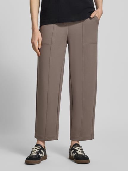 OPUS Regular Fit Sweathose mit Teilungsnähten Taupe 4