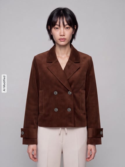 ONLY Regular Fit Kurzmantel aus reiner Baumwolle Modell 'FREJA' Schoko 4