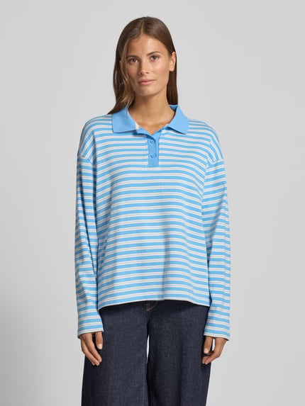 LOLLYS LAUNDRY Koszulka polo o kroju regular fit z krótką listwą guzikową model ‘Moby’ Jasnoniebieski 4
