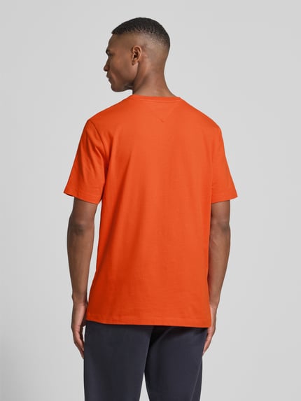 Tommy Hilfiger T-shirt o kroju regular fit z czystej bawełny Pomarańczowy 5
