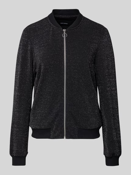 VERO MODA Bomberka o kroju regular fit z kołnierzem baseballowym model ‘BERLIN’ Czarny 2